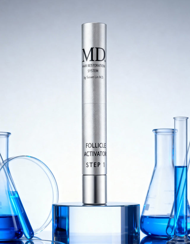 How MD Follicle Activator works — peptides and plant-based DHT blockers anchor thinning hair