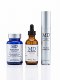 MD Hair Restoration Kit box with Scalp Essential, Follicle Energizer, and Nutri Hair