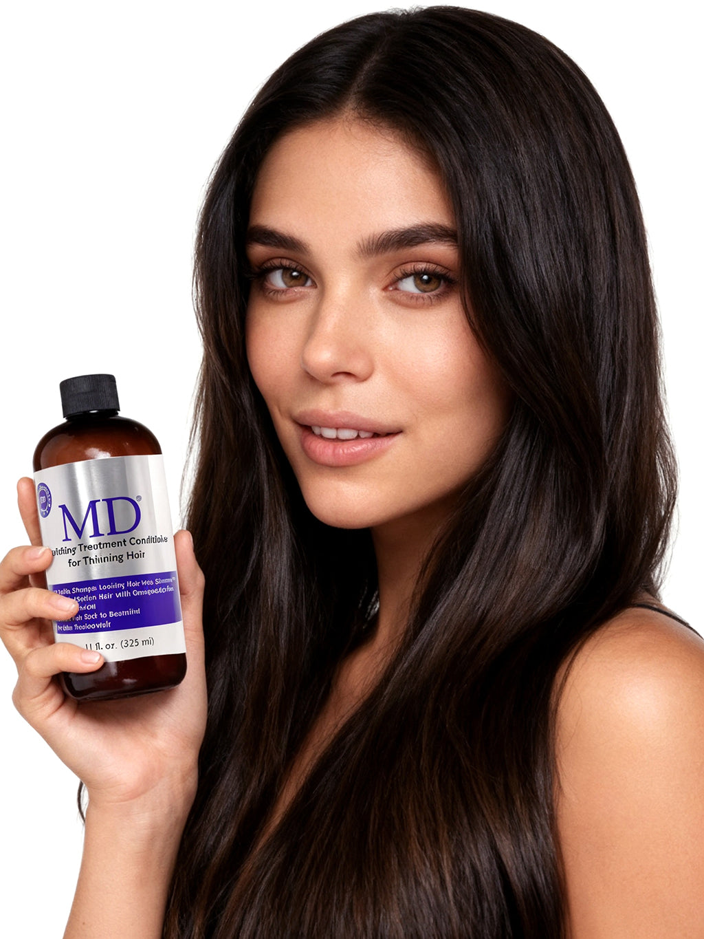 How to use MD Revitalizing Treatment Conditioner — apply through mid-lengths and ends after shampooing