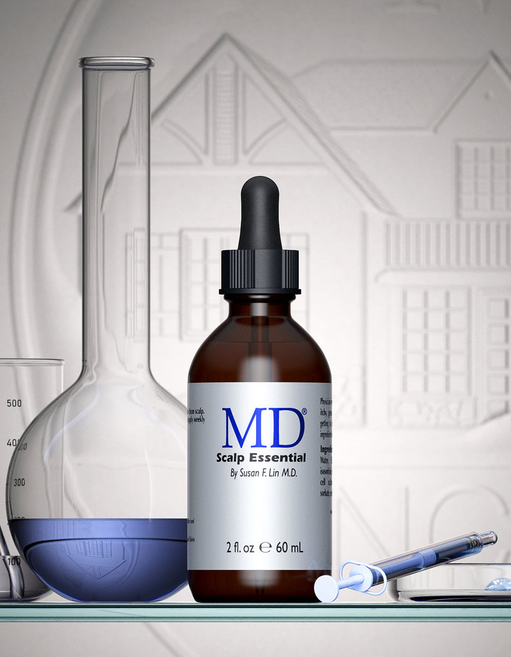 MD Scalp Essential bottle and box — hypoallergenic scalp serum made in the USA