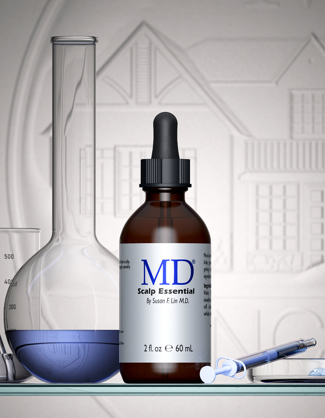 MD Scalp Essential bottle and box — hypoallergenic scalp serum made in the USA