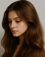 Model with a calm, healthy scalp and full hair after MD Scalp Essential