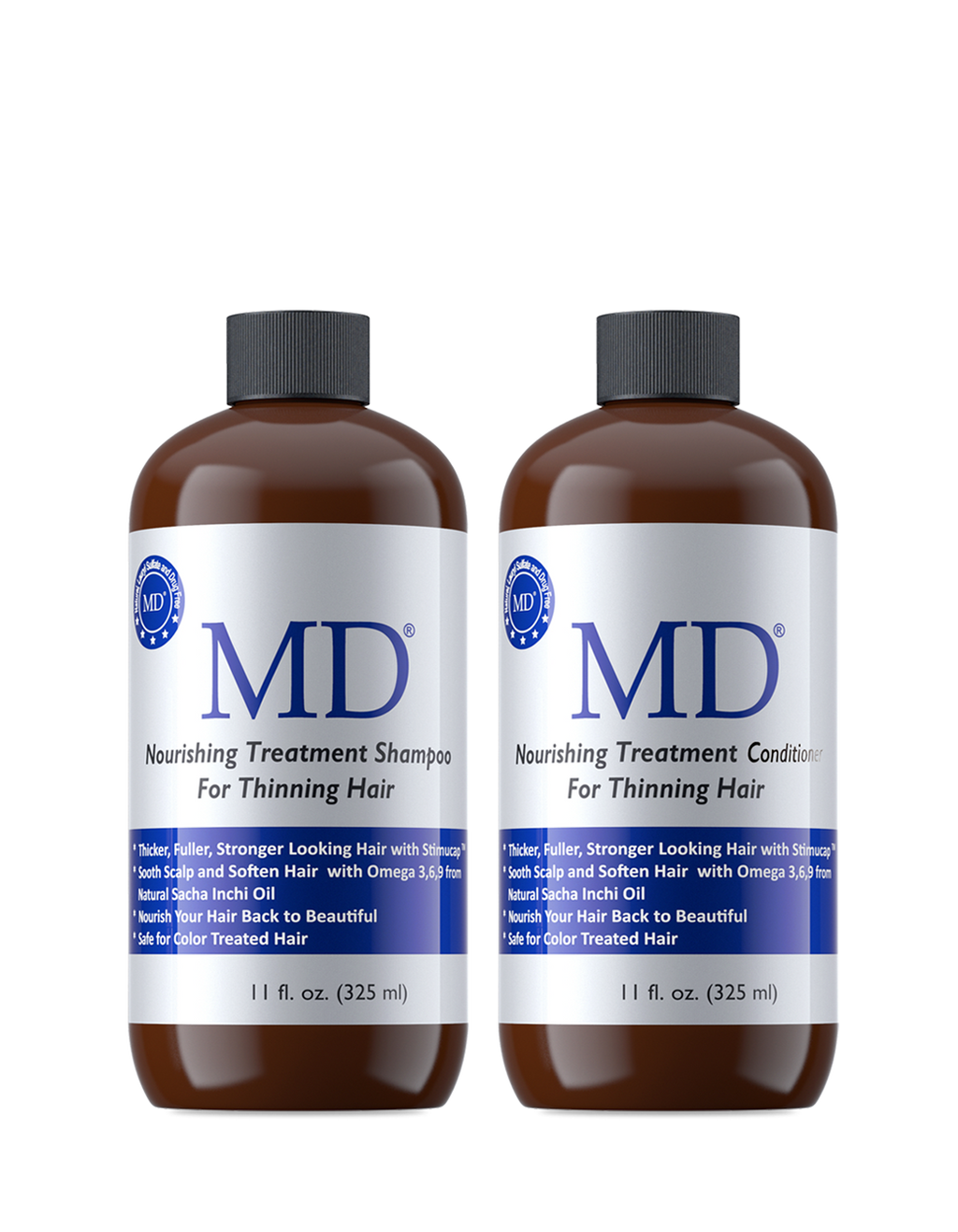 MD Shampoo and Conditioner Bundle — daily StimuCap peptide wash duo for thinning hair