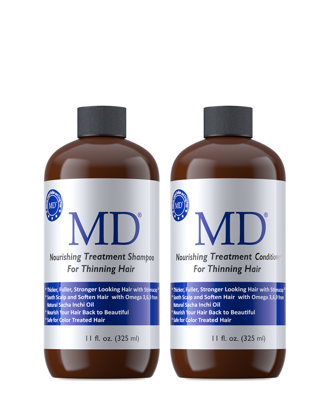 MD Shampoo and Conditioner Bundle — daily StimuCap peptide wash duo for thinning hair