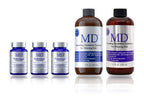 MD Hair Complete Wash & Nourish bundle — three MD Nutri Hair supplements with MD Revitalizing Shampoo and Conditioner