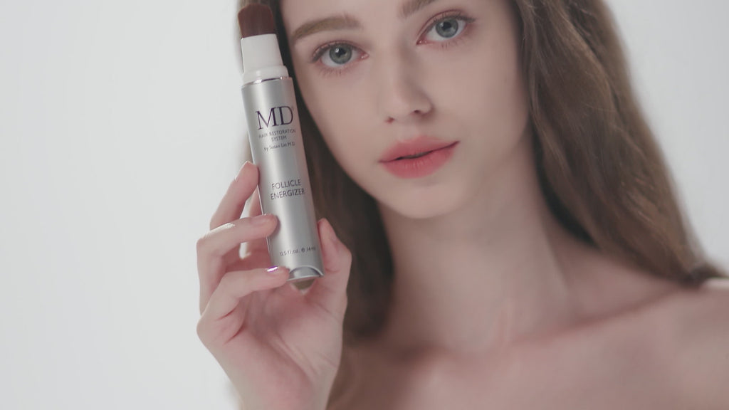 MD Follicle Energizer product video — drug-free peptide scalp serum for thinning areas