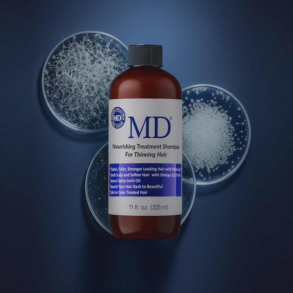 MD Nourishing Treatment Shampoo product video — sulfate-free peptide wash for thinning hair