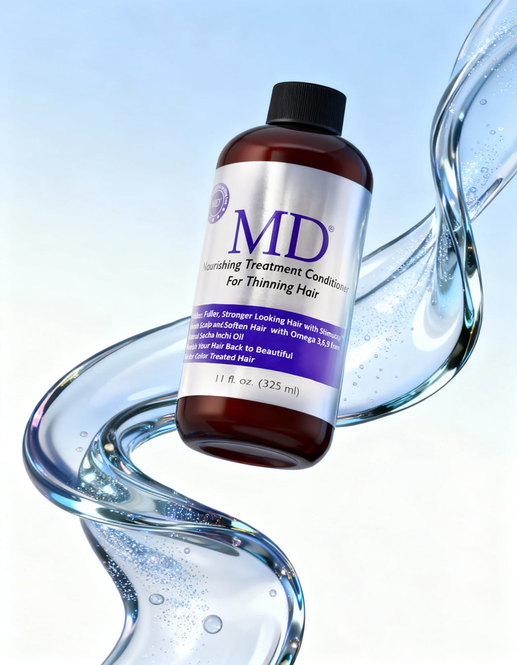 Weightless hydration from sacha inchi omega-3 oil in MD Revitalizing Conditioner